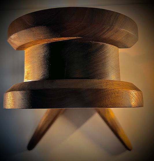 Walnut Headphone Stand – Handmade Mid Century Desk Holder for Over-Ear Headphones – Wooden Display Rack for Audiophiles