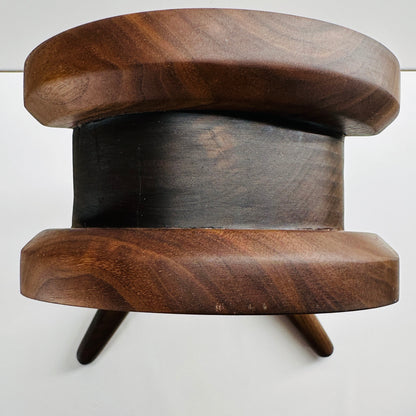Walnut Headphone Stand – Handmade Mid Century Desk Holder for Over-Ear Headphones – Wooden Display Rack for Audiophiles